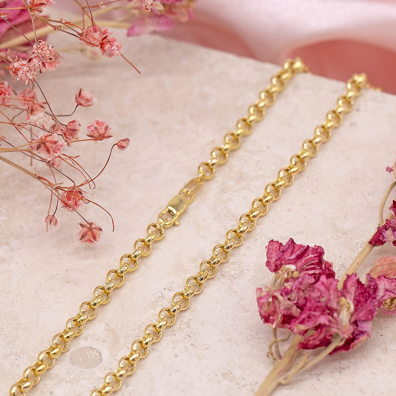 9K Yellow Gold Round Belcher Chain 18 Inch