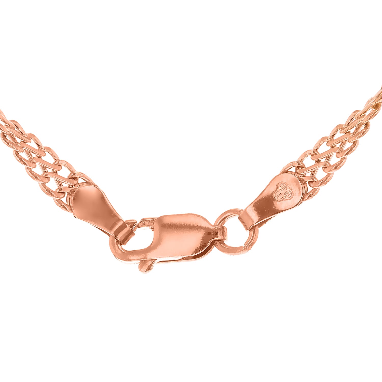 9K Rose And White Gold Twist Curb Chain 18 Inch