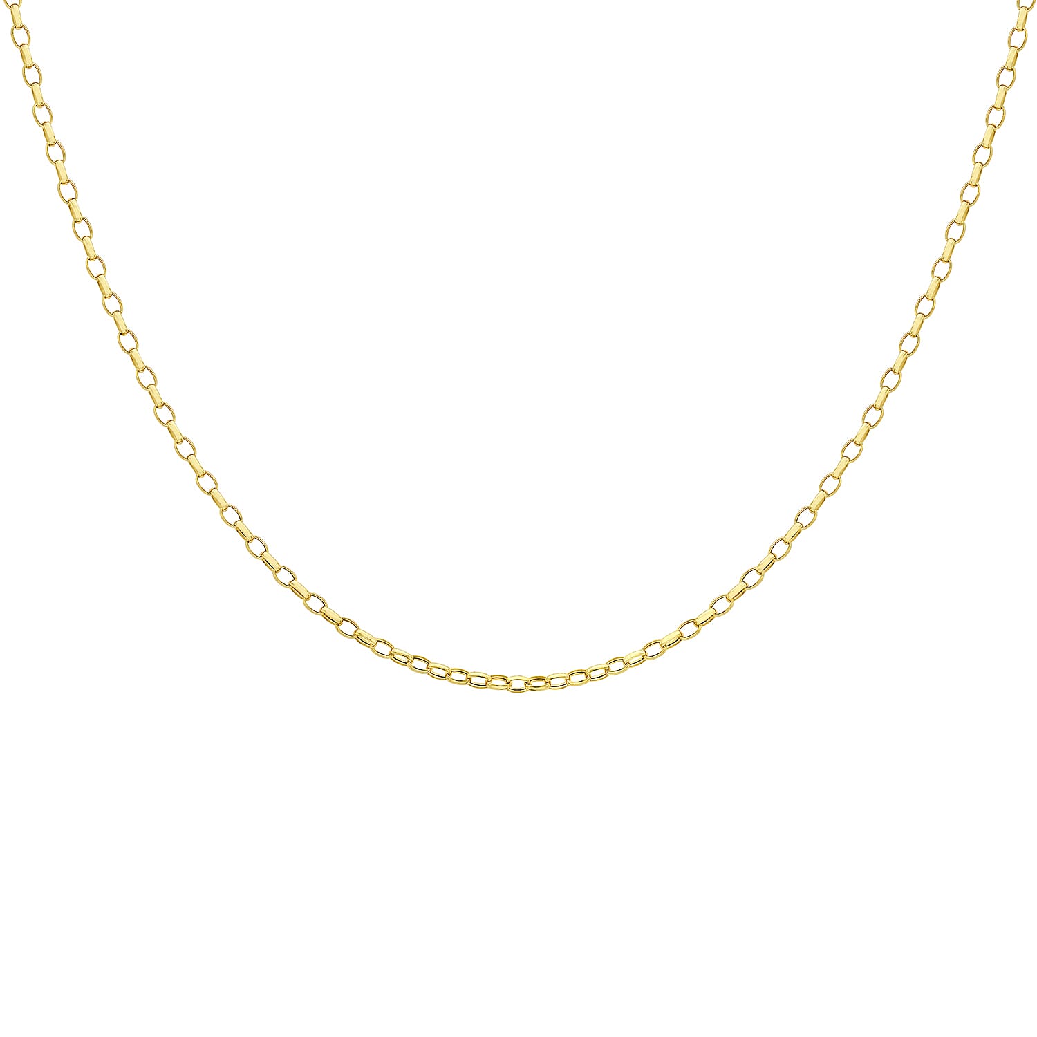 9K Yellow Gold Oval Belcher Chain With Lobster Clasp (Size - 16)