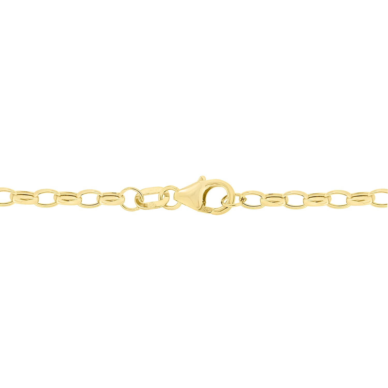 9K Yellow Gold Oval Belcher Chain With Lobster Clasp (Size - 16)