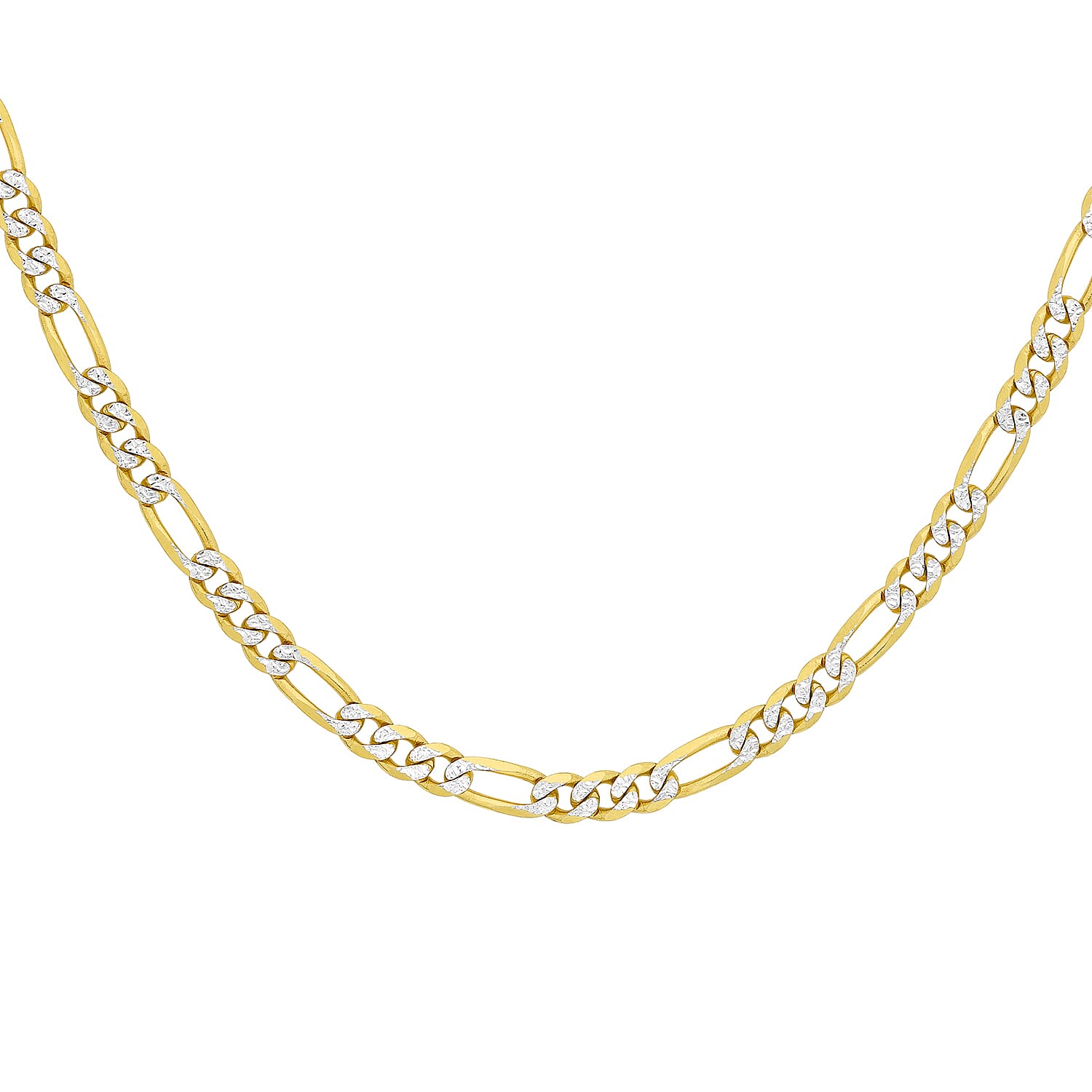 9K Two Colour Gold 2.9mm Figaro Chain 16 Inch
