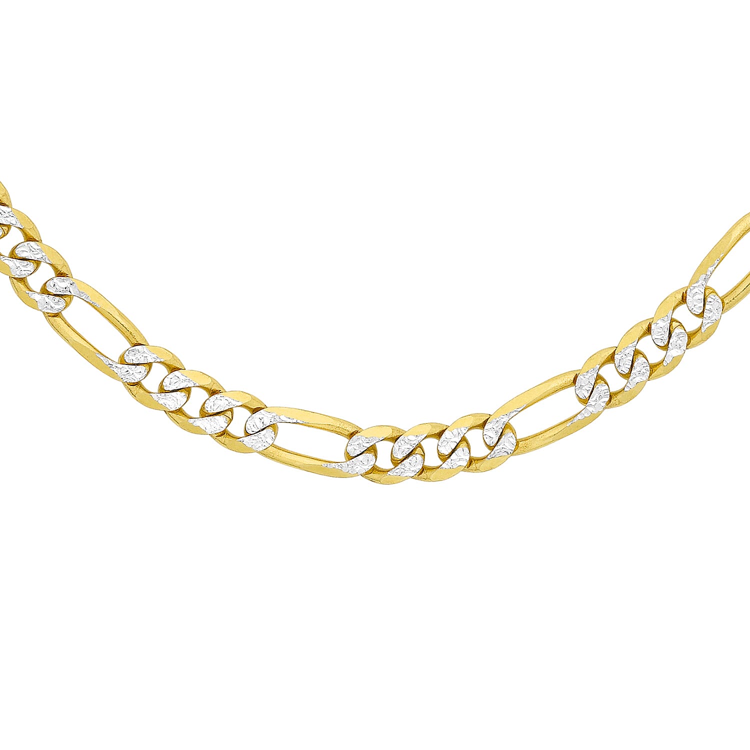 9K Two Colour Gold 2.9mm Figaro Chain 16 Inch