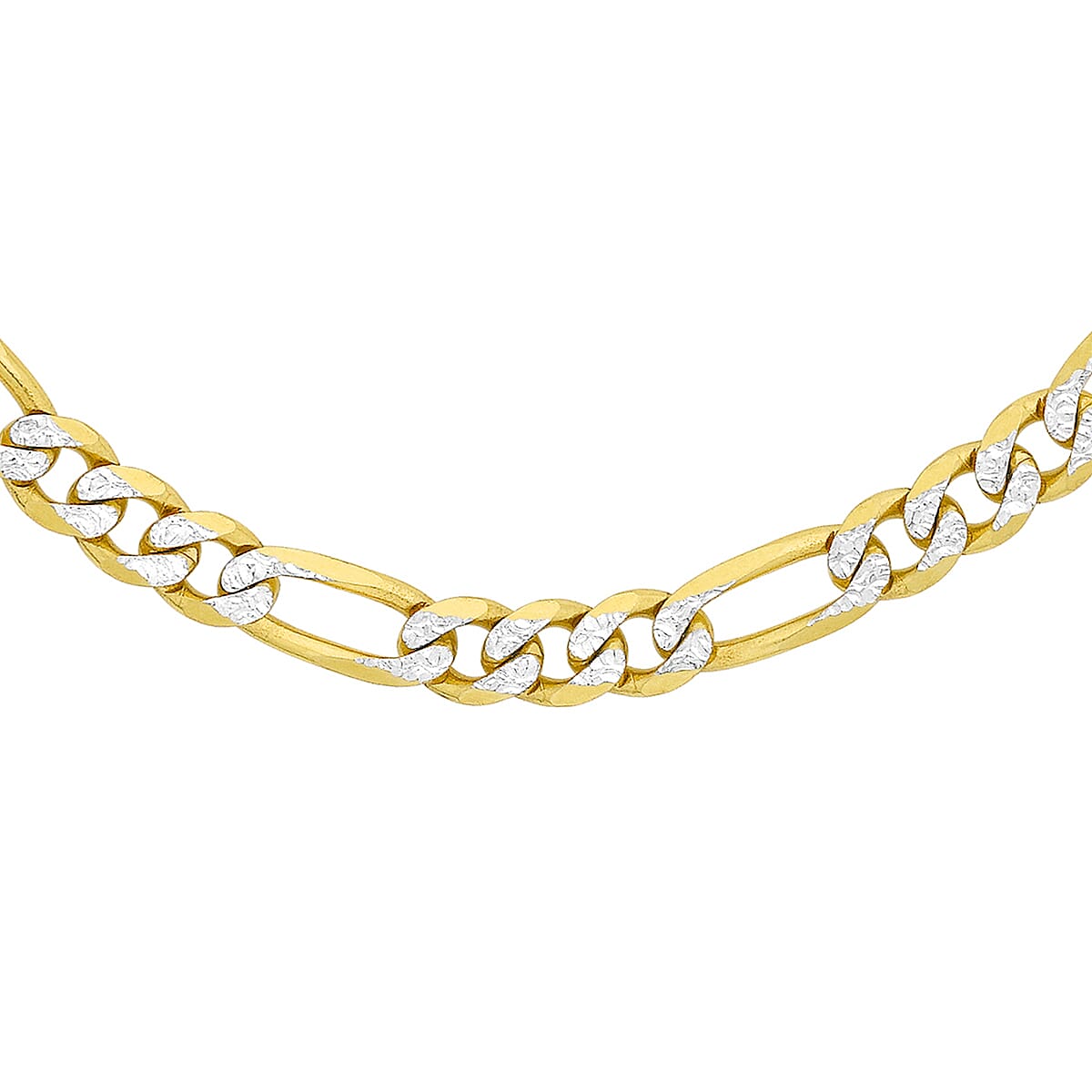 9K Two Colour Gold 2.9mm Figaro Chain 16 Inch