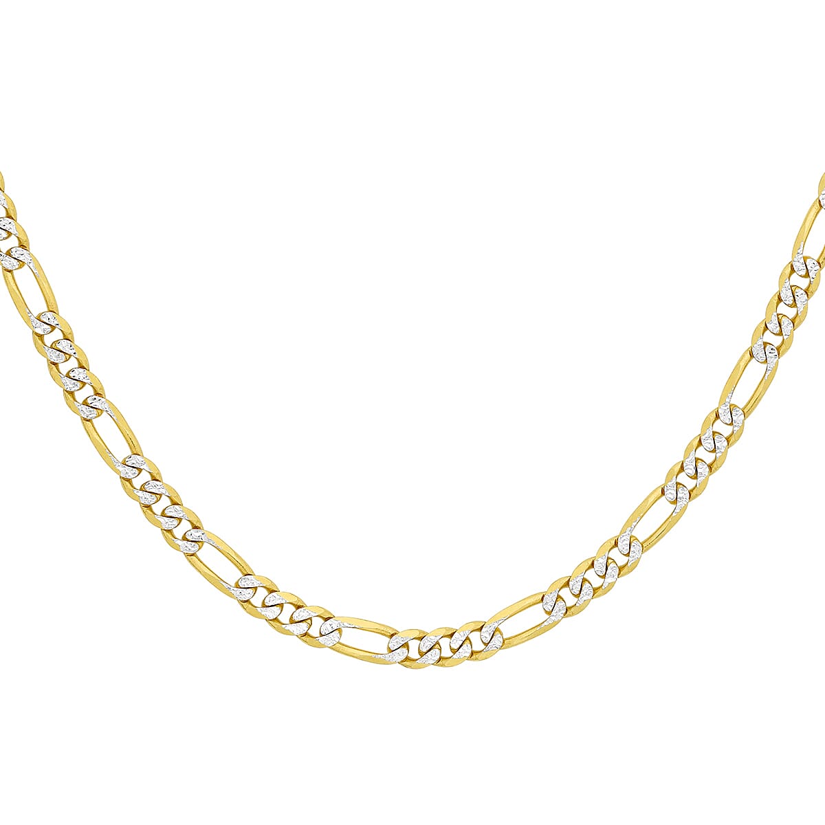 9K Two Colour Gold 2.9mm Figaro Chain 16 Inch