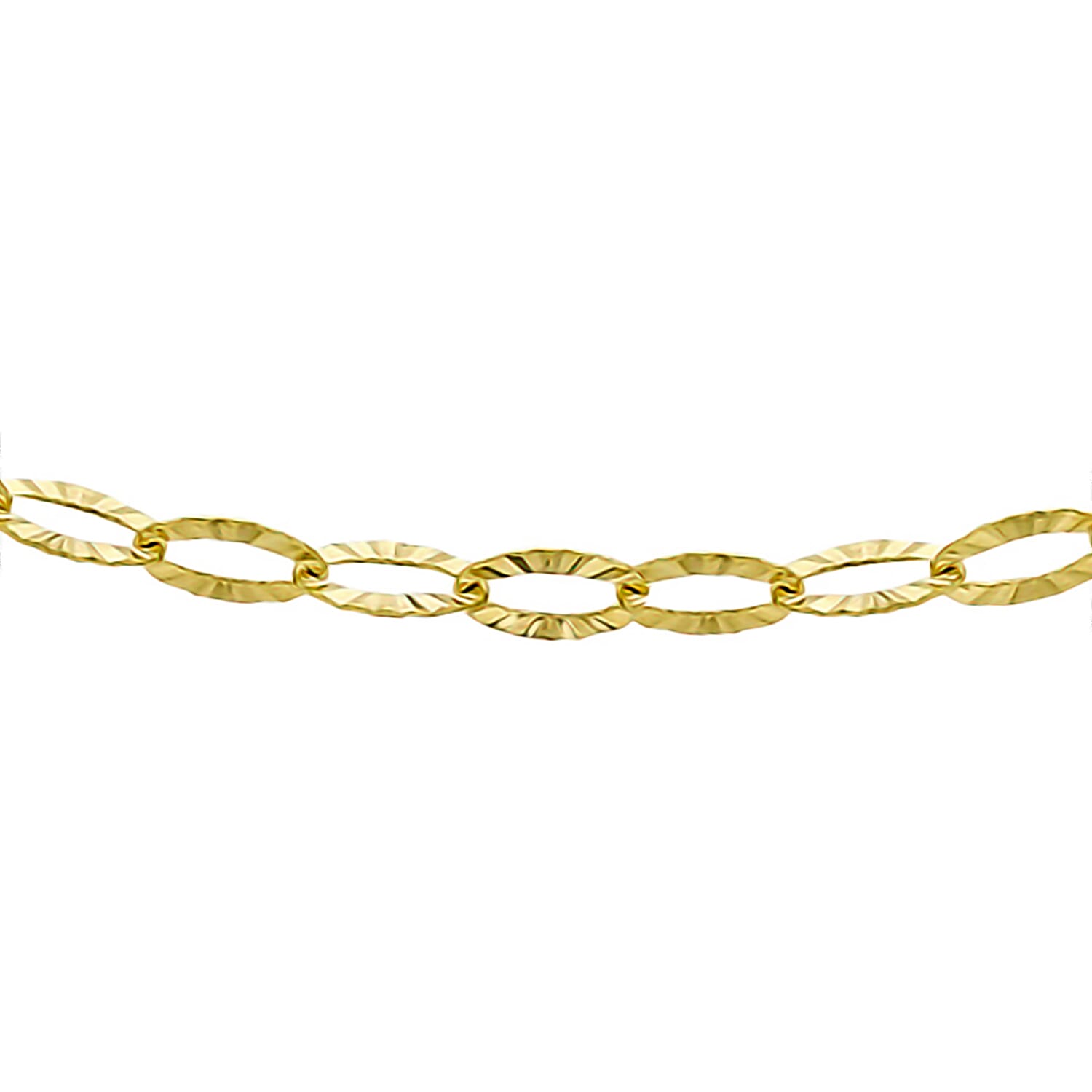 9K Yellow Gold Diamond Cut Link Chain 18 Inch