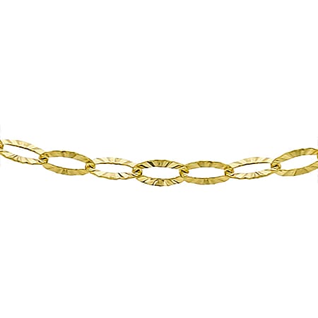 9K Yellow Gold Diamond Cut Link Chain 18 Inch