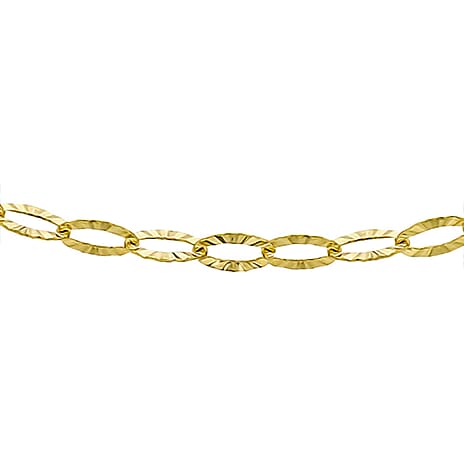 9K Yellow Gold Diamond Cut Link Chain 18 Inch