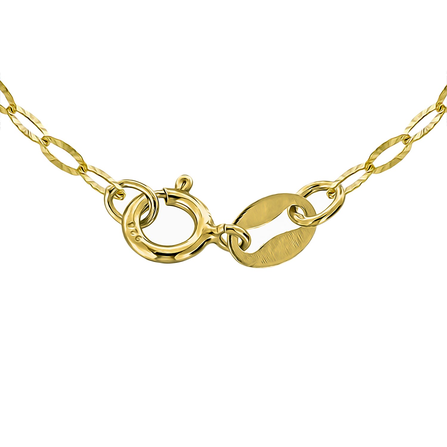 9K Yellow Gold Diamond Cut Link Chain 18 Inch
