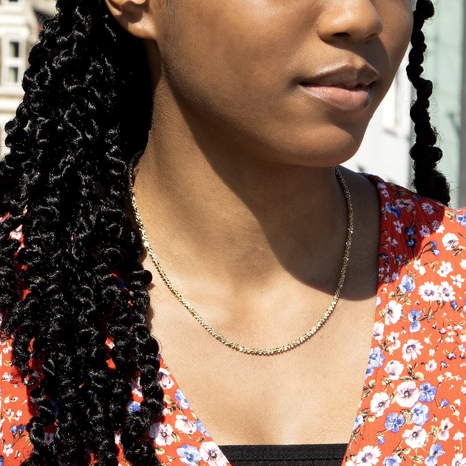 9K Two Colour Gold 2.5mm Tocalle Chain 18 Inch