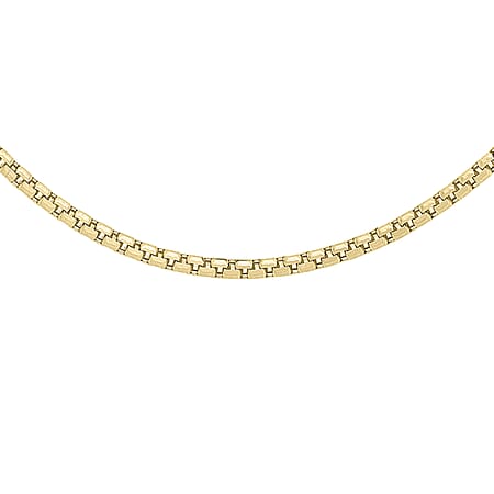 9K Yellow Gold Diamond Cut Box Belcher Chain 16 Inch