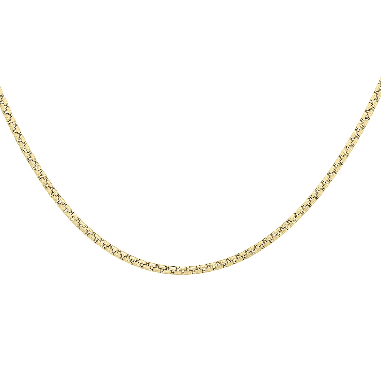 9K Yellow Gold Diamond Cut Box Belcher Chain 16 Inch