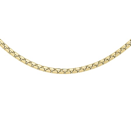 9K Yellow Gold 1.6 MM Belcher Box With Lobster Clasp 18 Inch Diamond Cut