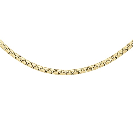 9K Yellow Gold Diamond Cut Box Belcher Chain 18 Inch