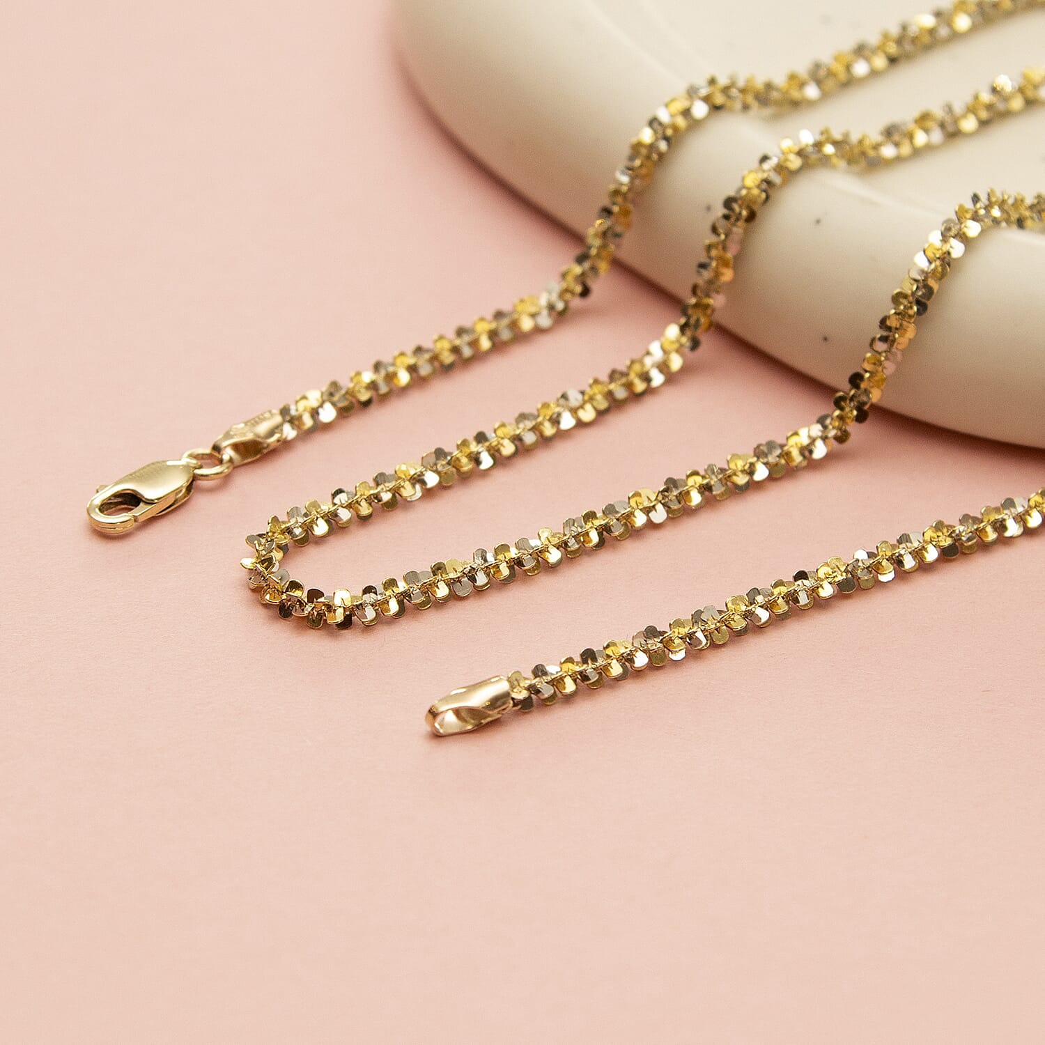 9K Two Colour Gold 2.5mm Tocalle Chain 20 Inch