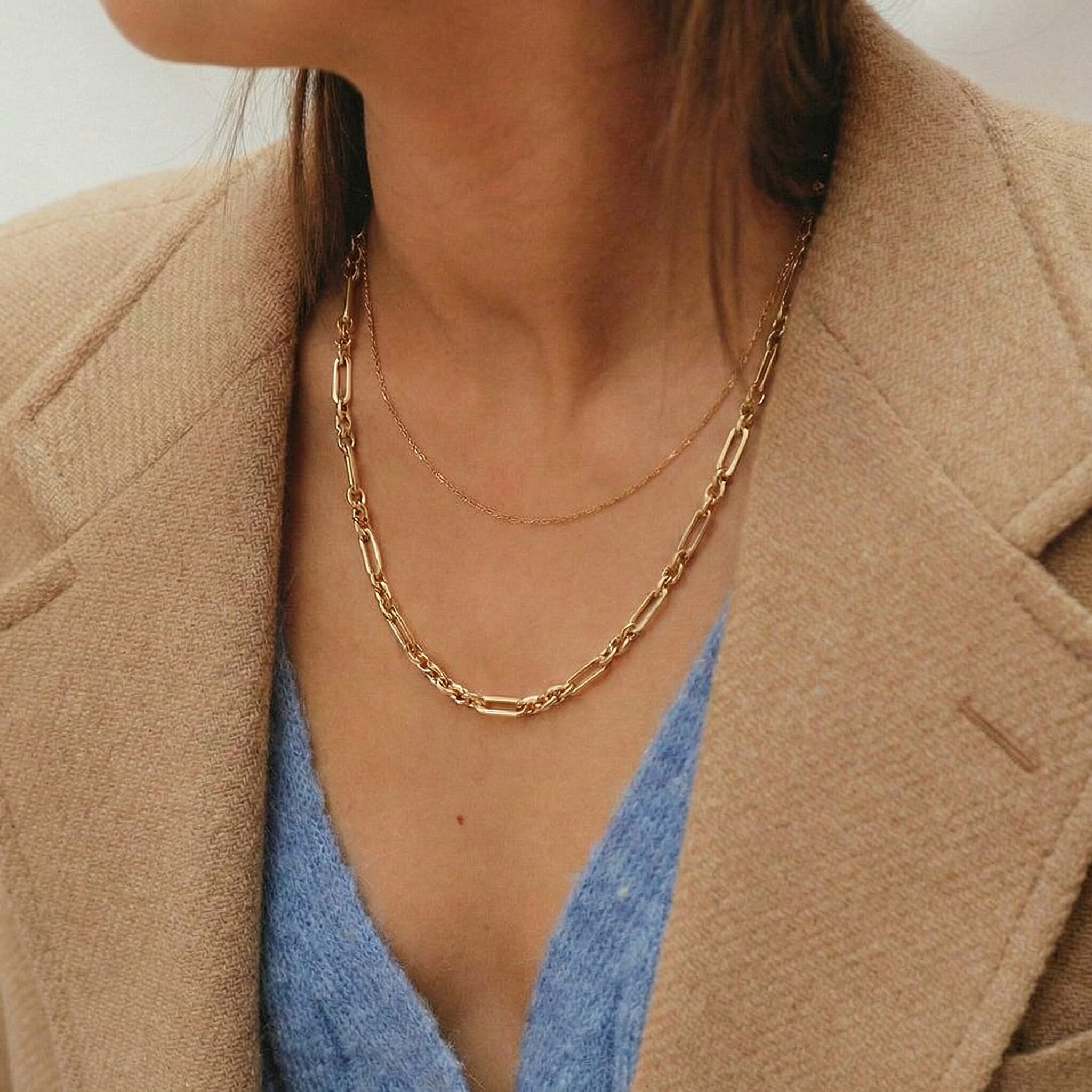 9K Yellow Gold 3.5mm Diamond Cut Figaro Belcher Chain 20 Inch