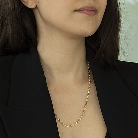 9K Yellow Gold 3.5mm Diamond Cut Figaro Belcher Chain 20 Inch
