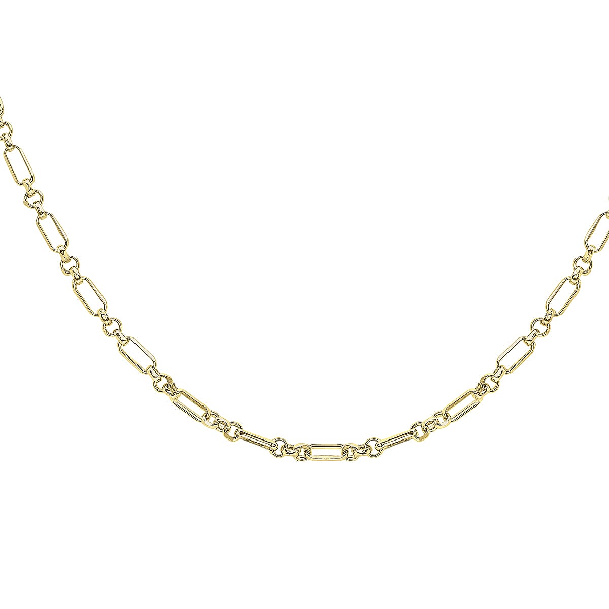 9K Yellow Gold 3.5mm Diamond Cut Figaro Belcher Chain 20 Inch