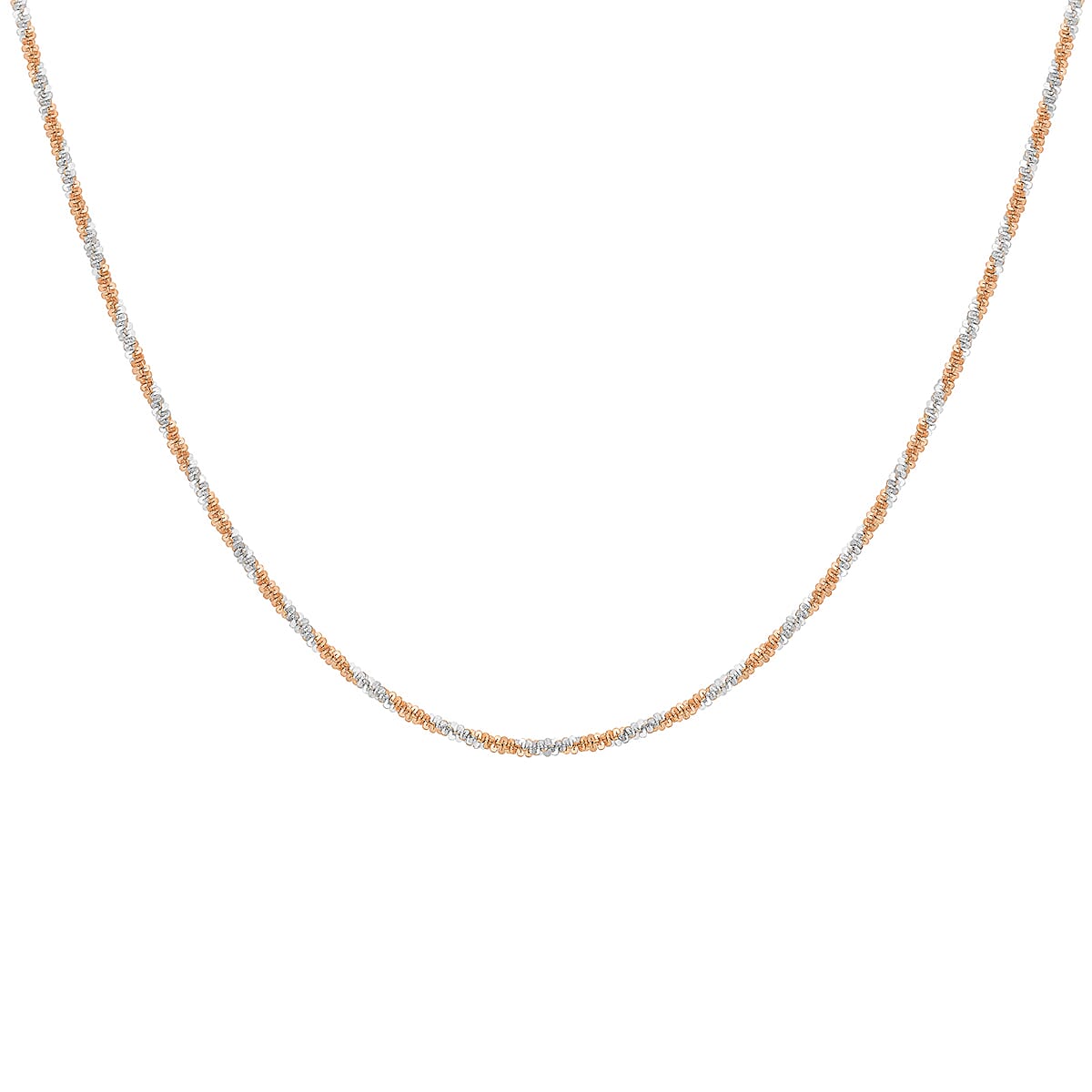9K Two Colour Gold 1.4mm Tocalle Chain 16 Inch