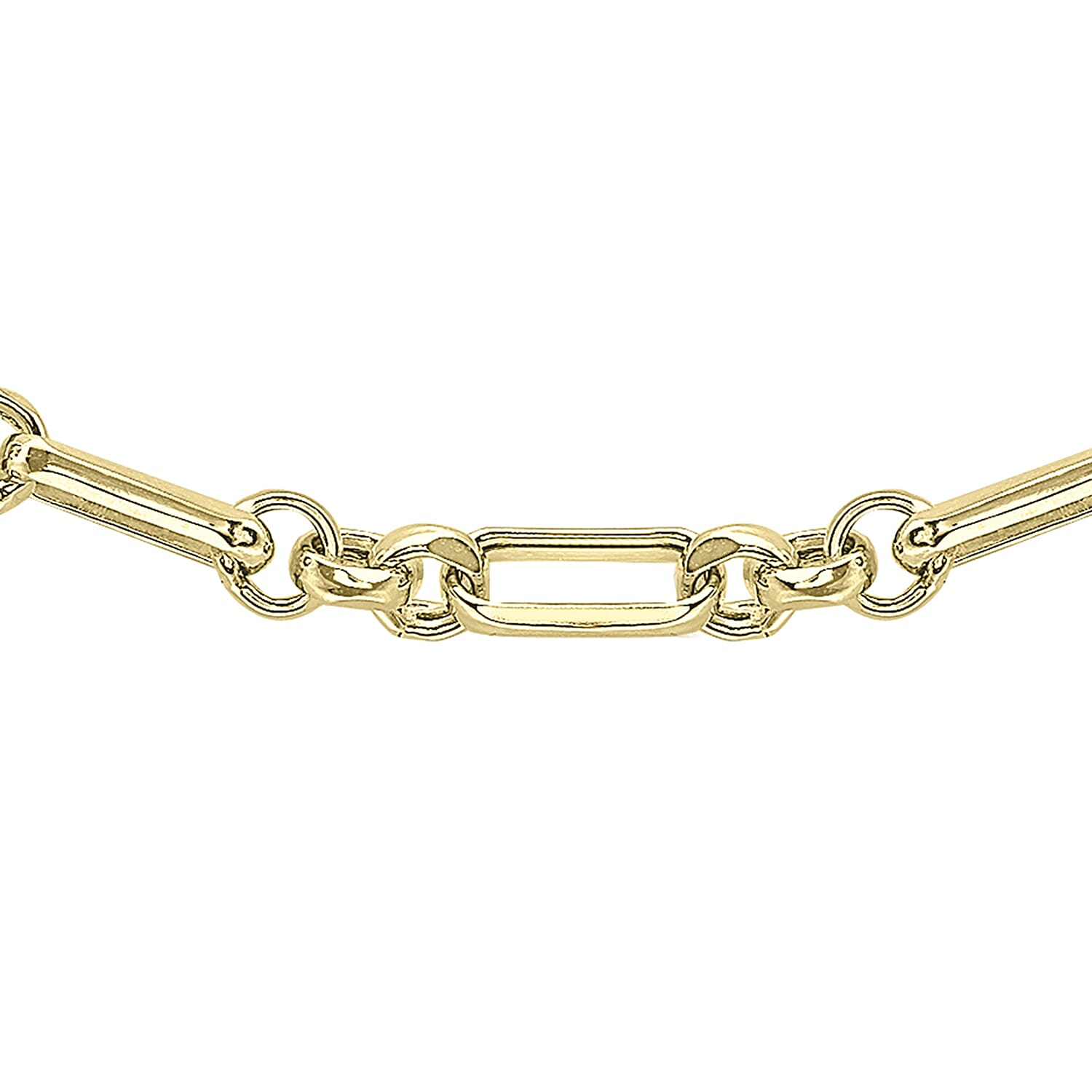 9K Yellow Gold 3.5mm Diamond Cut Figaro Belcher Chain 30 Inch