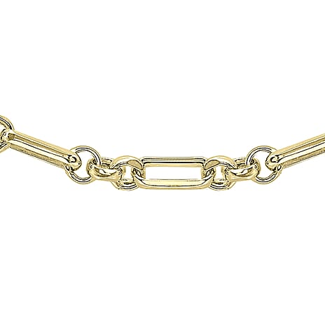 9K Yellow Gold 3.5mm Diamond Cut Figaro Belcher Chain 30 Inch