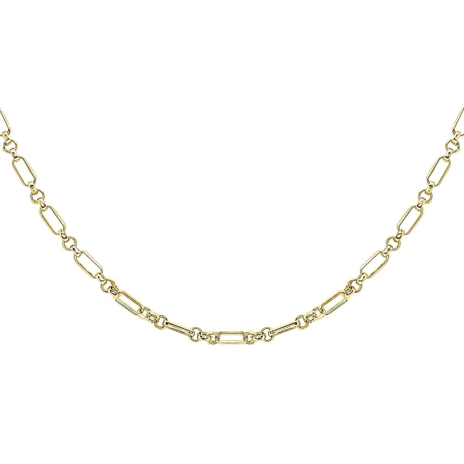 9K Yellow Gold 3.5mm Diamond Cut Figaro Belcher Chain 30 Inch
