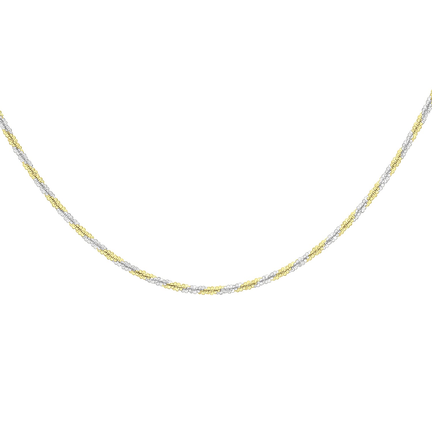 9K Two Colour Gold 1.4mm Tocalle Chain 18 Inch