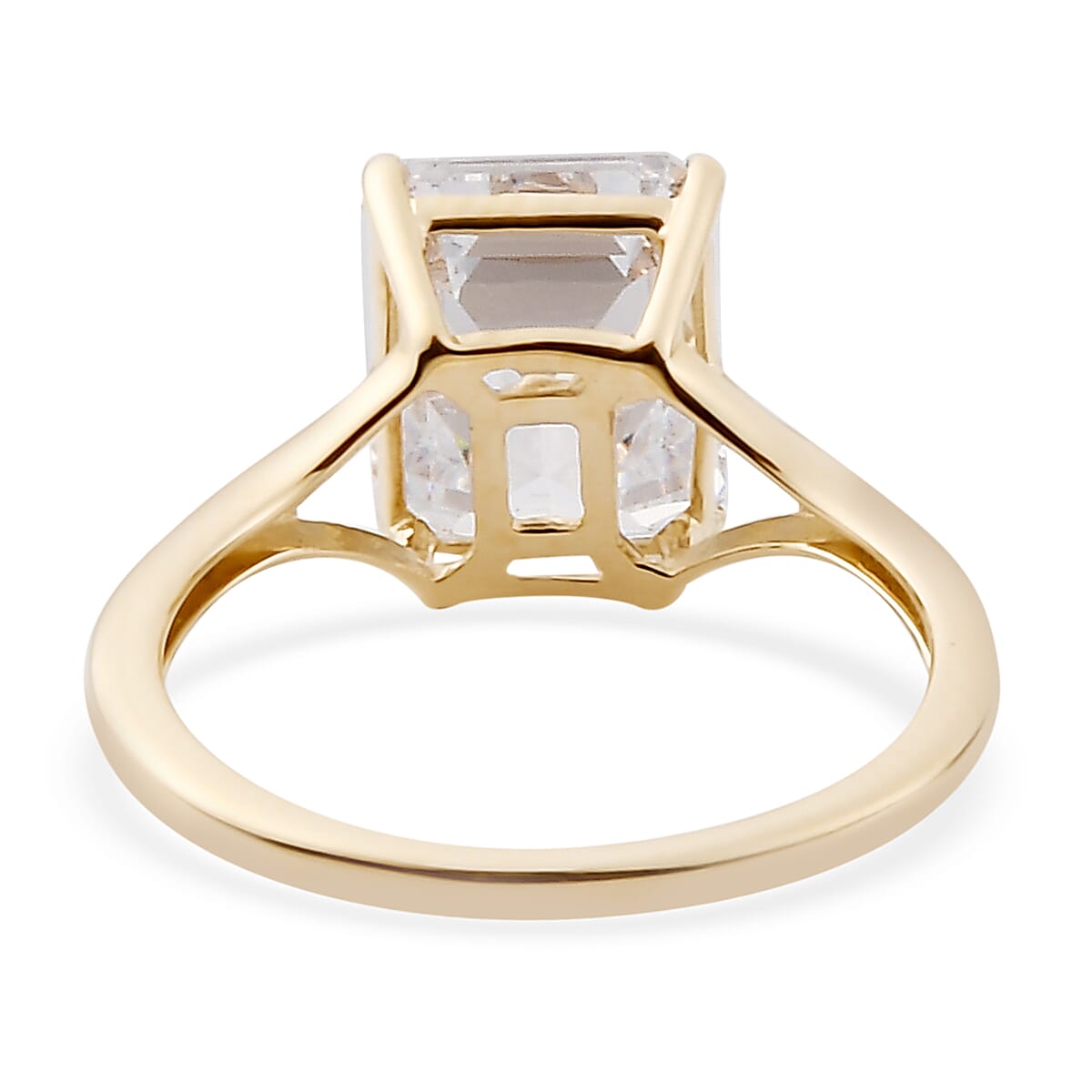 Lustro Stella 9K Yellow Gold Solitaire Ring Made with Finest CZ 6.38 Ct,1.60 Gm.