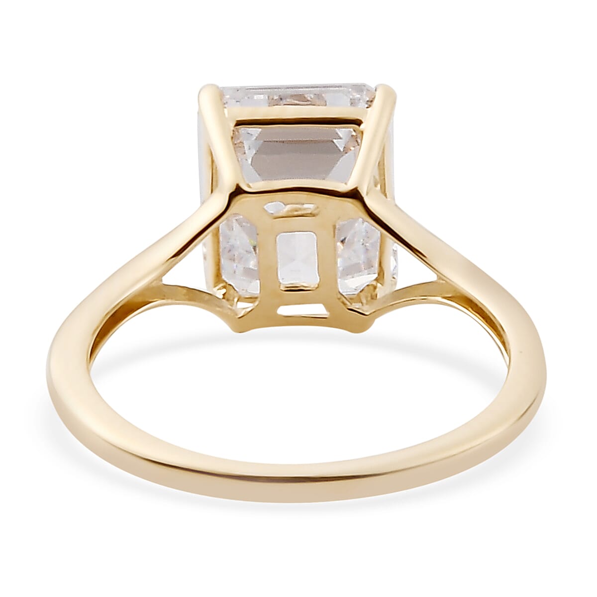 Lustro Stella 9K Yellow Gold Solitaire Ring Made with Finest CZ 6.38 Ct,1.60 Gm.