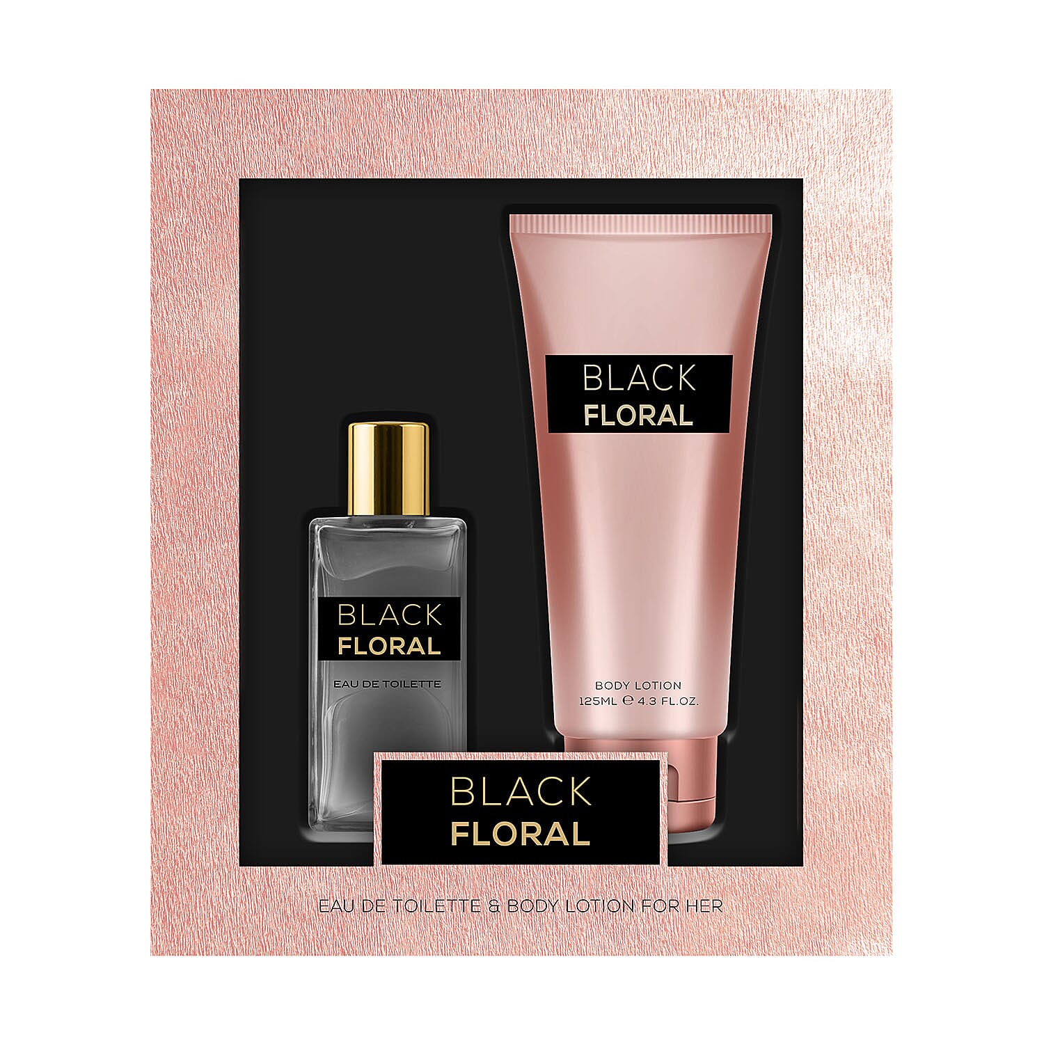 Laurelle Black Floral Gift Set (Incl. Eau De Toilette - 100ml & Body Lotion - 125ml)
