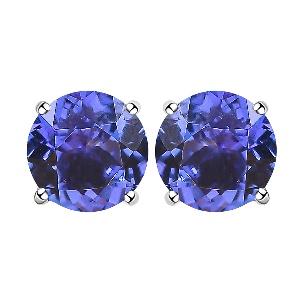 RHAPSODY 950 Platinum AAAA Tanzanite Stud Earrings (with Screw Back) 5.00 Ct.