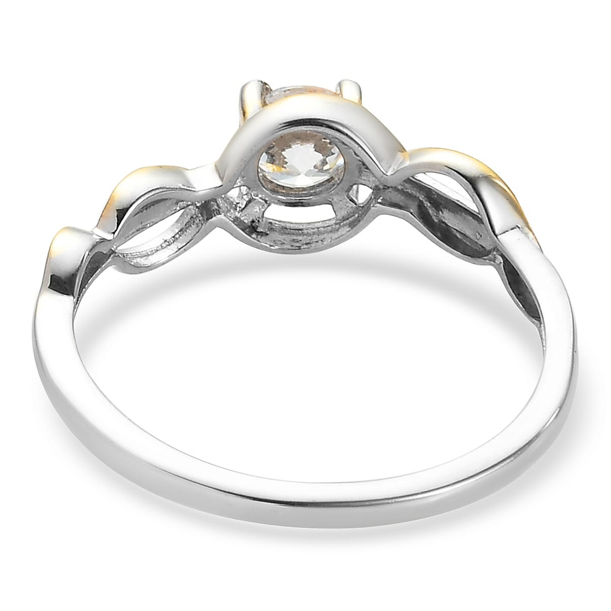 Lustro Stella - Two Tone Overlay Sterling Silver Ring Made with Finest CZ