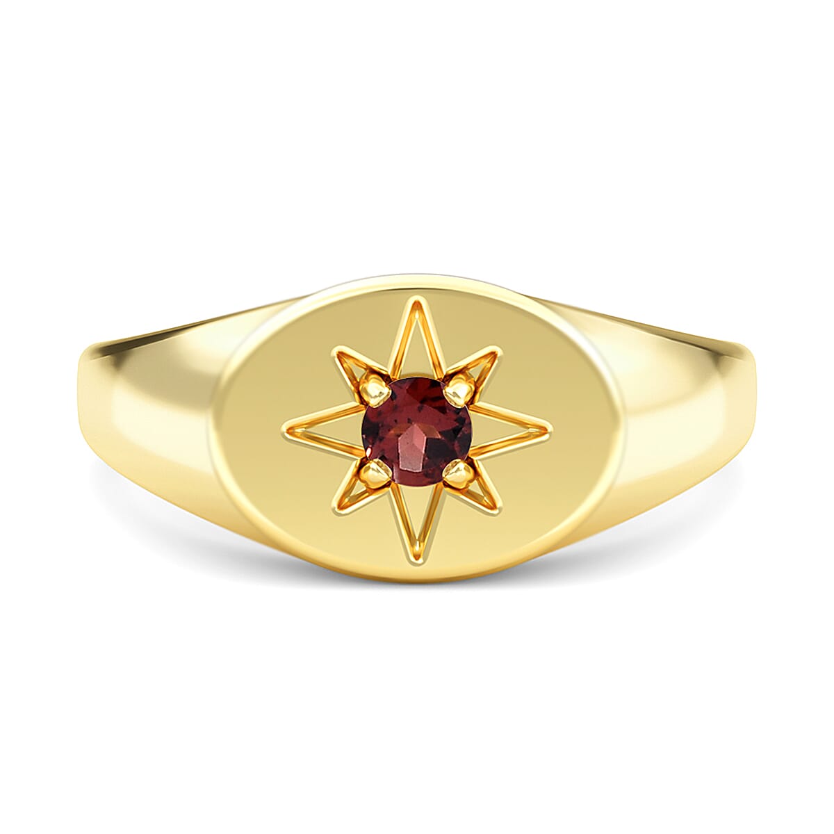 Mozambique Garnet Ring in Yellow Gold Overlay Sterling Silver