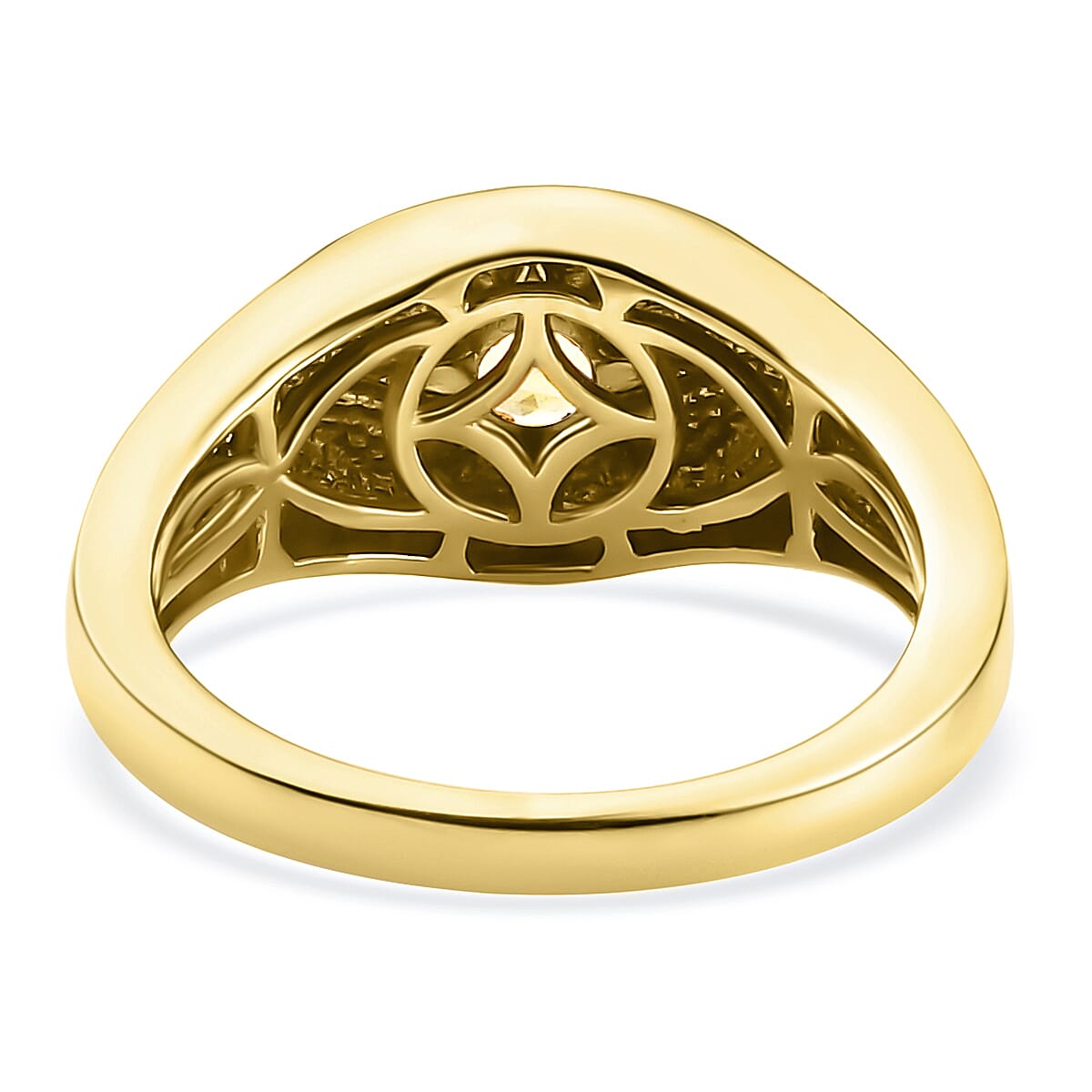 Citrine Solitaire Ring in Yellow Gold Overlay Sterling Silver