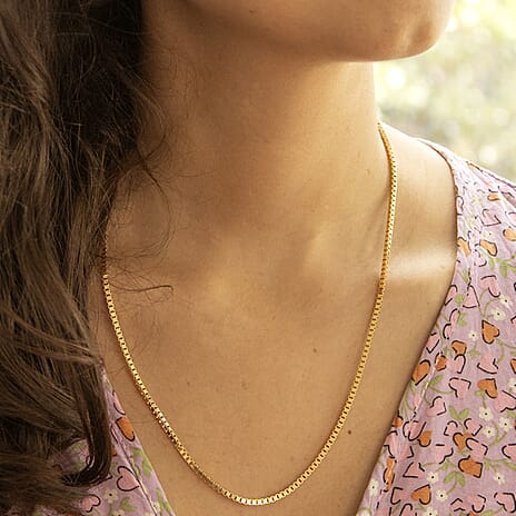 9K Yellow Gold Venetian Box Chain 20 Inch