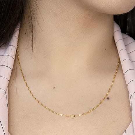 9K Yellow Gold Flat Rambo Chain 18 Inch