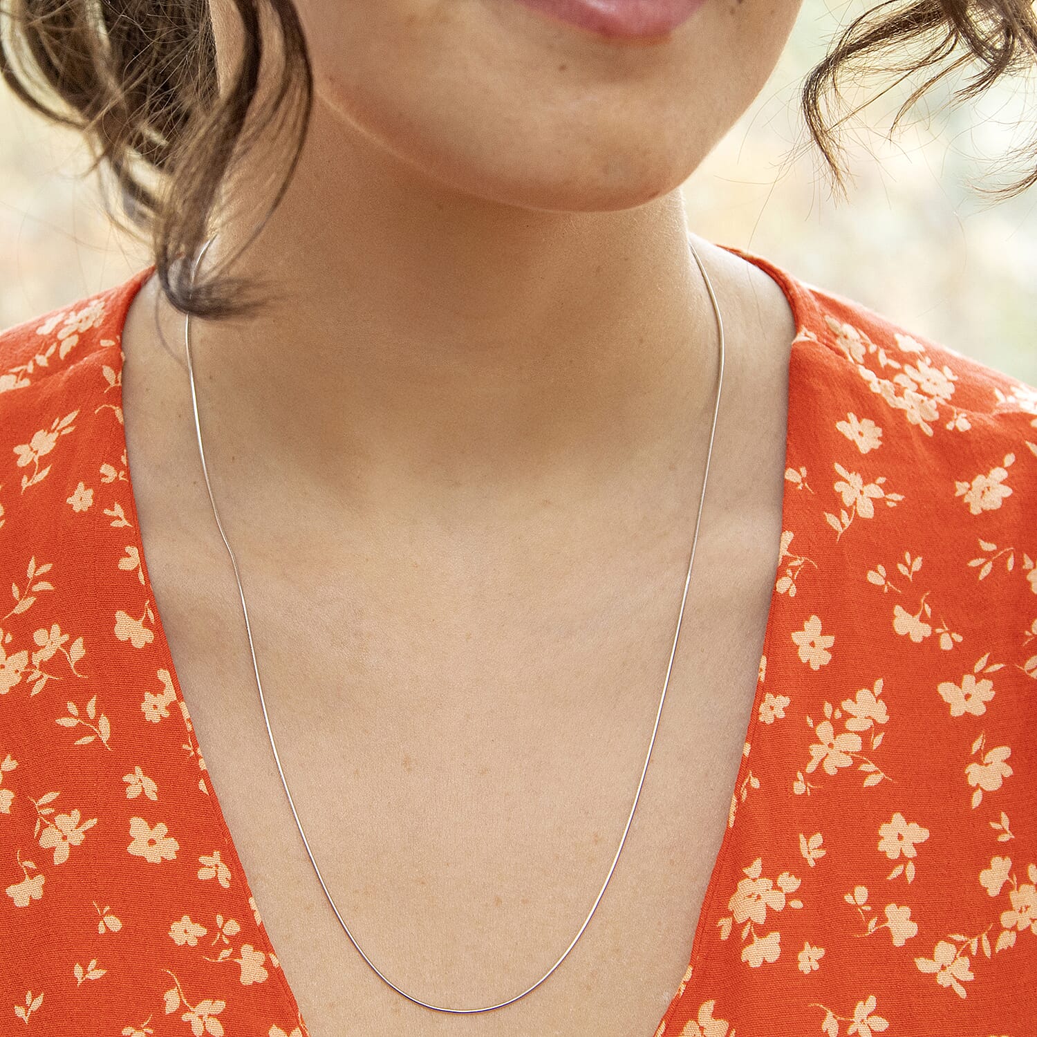 18K White Gold Round Snake Chain 20 Inch