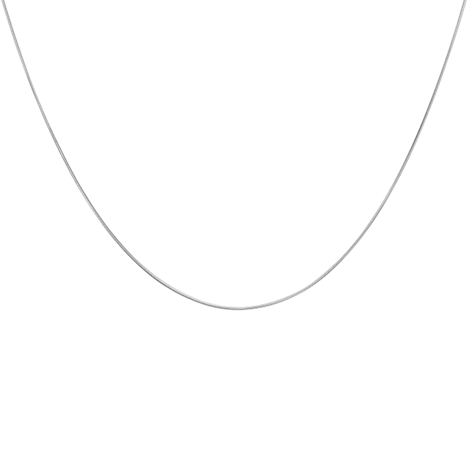 18K White Gold Round Snake Chain 20 Inch