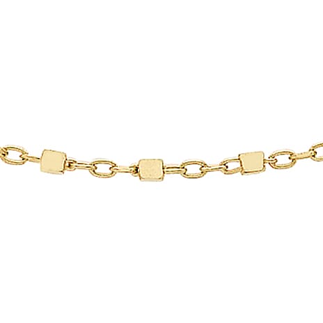 9K Yellow Gold Cube Link Trace Chain 18 Inch
