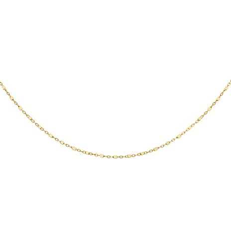 9K Yellow Gold Cube Link Trace Chain 18 Inch