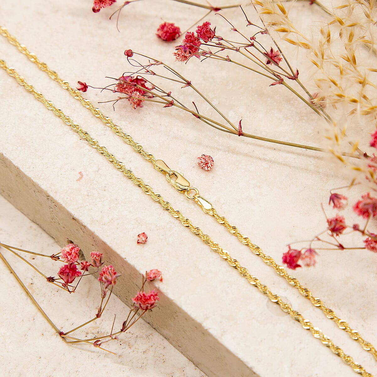 2mm Rope Chain in 9K Yellow Gold 2mm Rope Chain in 9K Yellow Gold