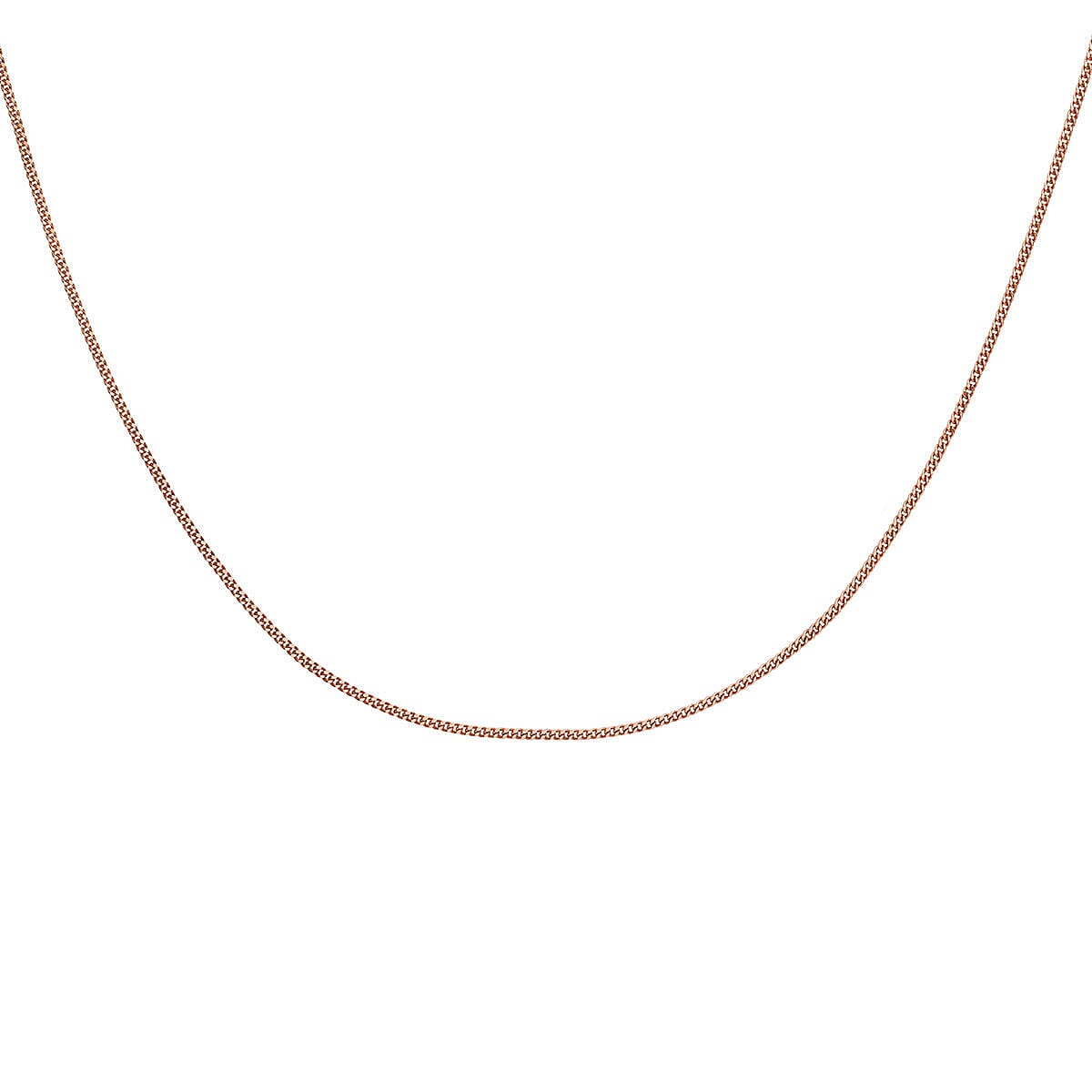 18K Rose Gold Diamond Cut Curb Chain 20 Inch