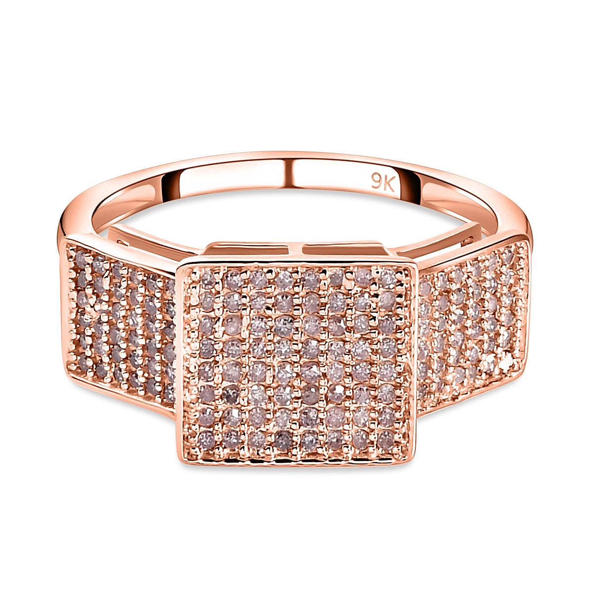 9K Rose Gold SGL Certified Natural Pink Diamond Ring 0.50 Ct.