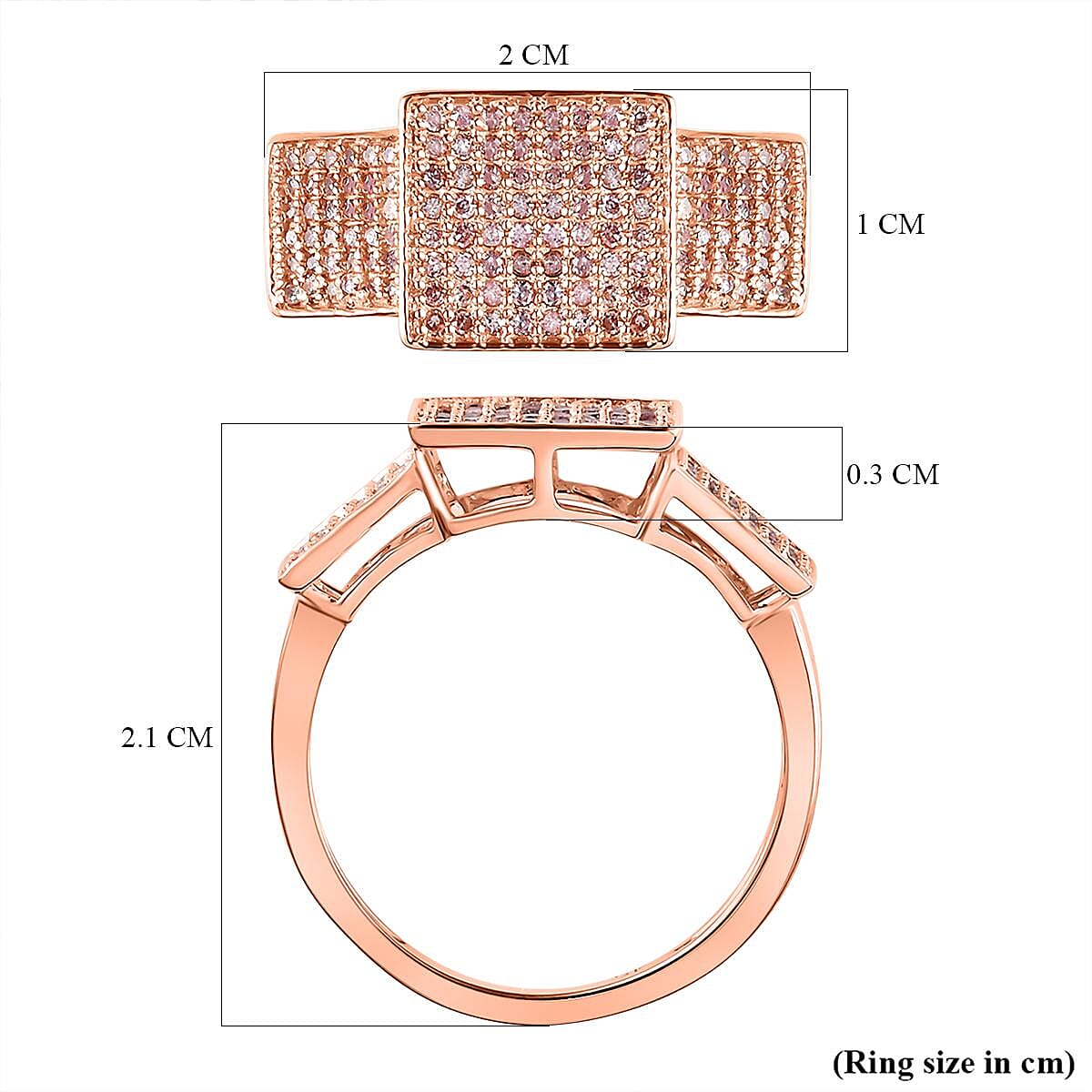 9K Rose Gold SGL Certified Natural Pink Diamond Ring 0.50 Ct.
