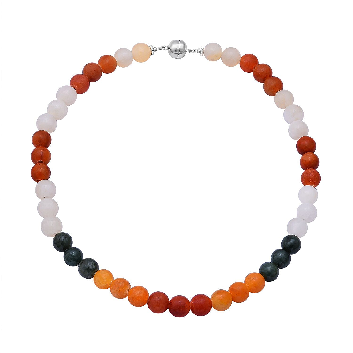 Certified Natural Rainbow Jadeite Necklace (Size - 20) Sterling Silver 500.00 ct