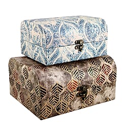 Printed Jewellery Box (Size 26x20x13 Cm) - Brown & Multi