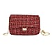 Tweed Shoulder Bag with Adjustable Shoulder Metal Chain - White