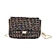 Tweed Shoulder Bag with Adjustable Shoulder Metal Chain - White