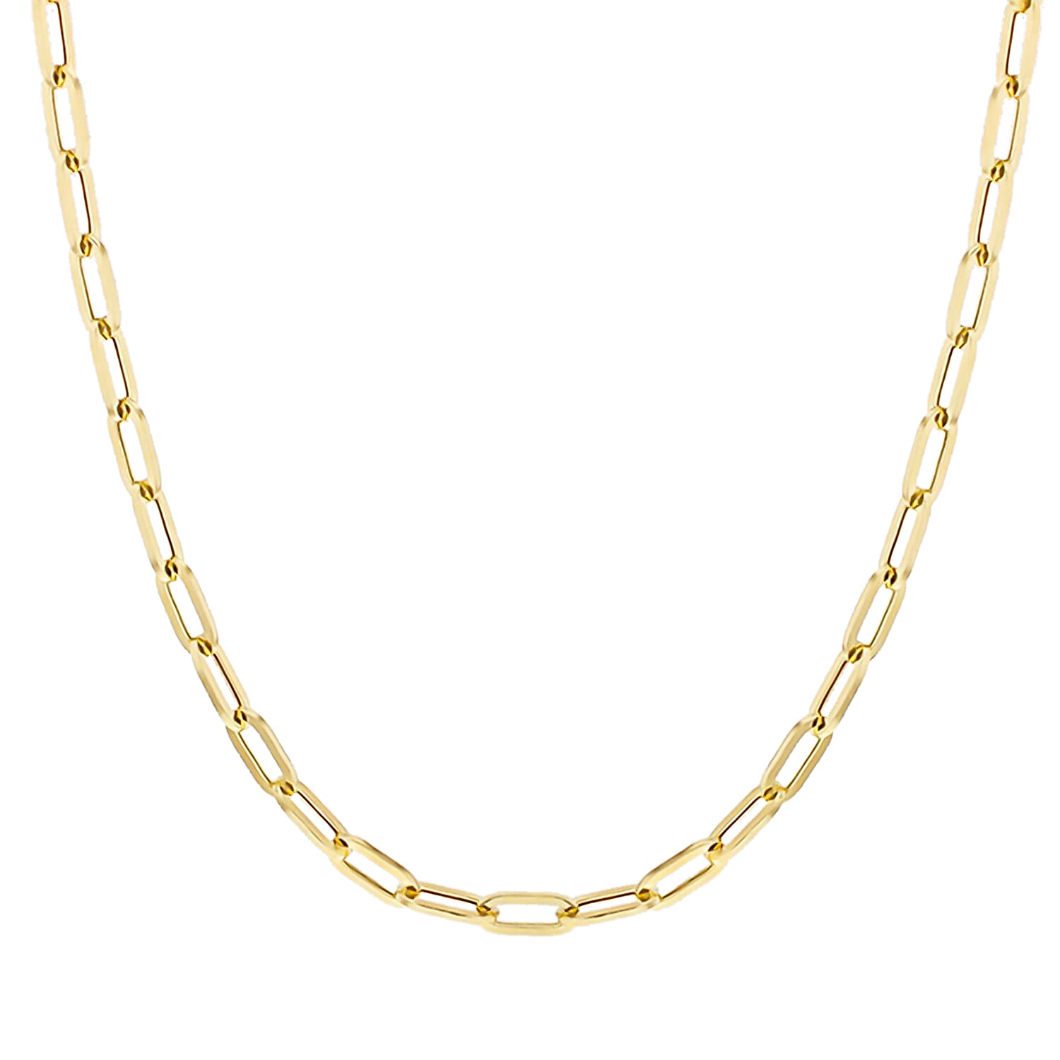 Vicenza Collection Close Out Deal - 9K Yellow Gold Paperclip Necklace (Size - 30), Gold Wt. 13.10 GM