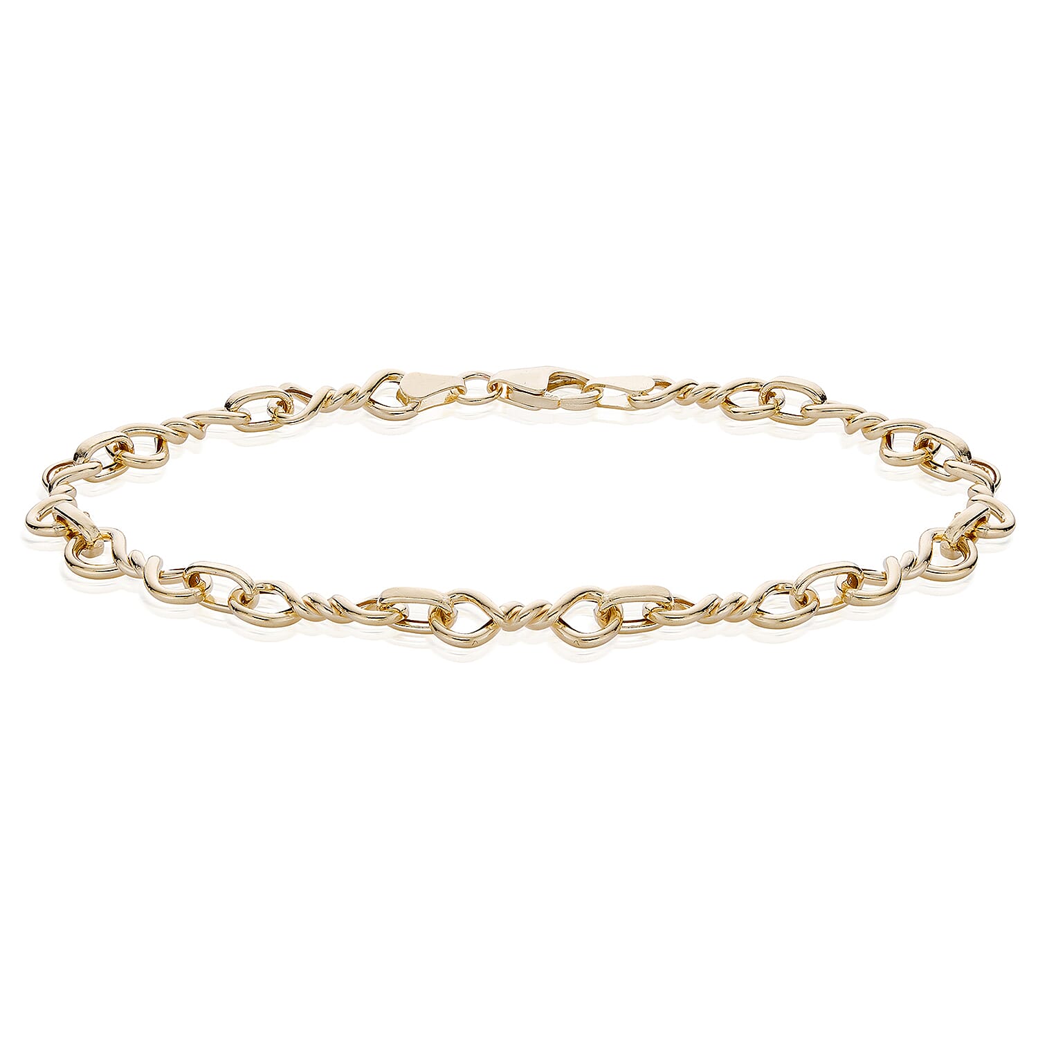 9K Gold Double Twist Fancy Bracelet 7.5 Inch