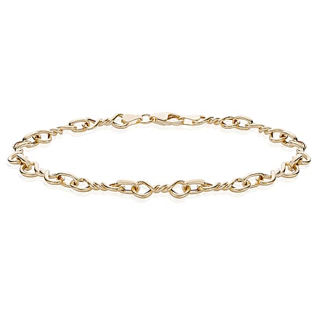 9K Gold Double Twist Fancy Bracelet 7.5 Inch